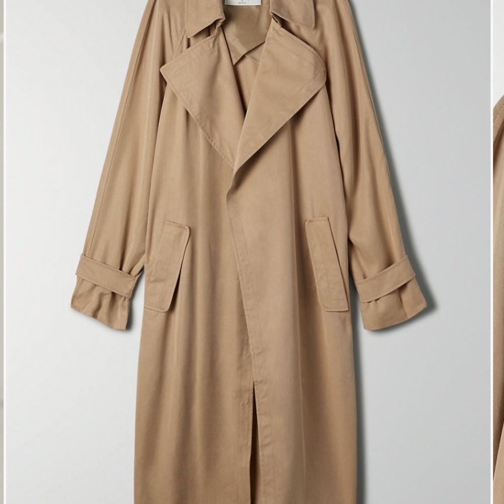 Babaton Lawson lyocell trench coat M tawny